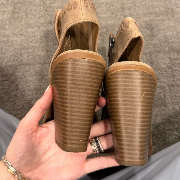 7 Taupe Peep Toe Bootie - Picture 8 of 13